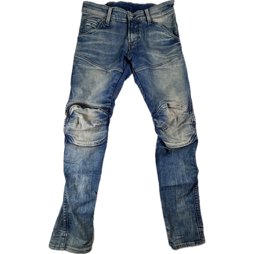 G-Star RAW 5620 3D Zip Knee Jeans Mens 31x30 Super Slim Moto Biker Distressed